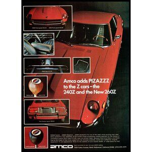 1974 Amco Datsun 240Z 260Z Accessories Vintage Print Ad Man Cave Wall Art Photo